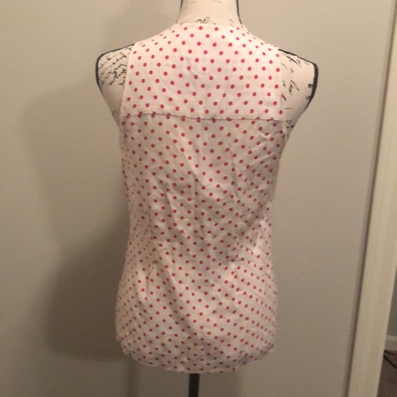 90’s Vintage Pembrooke Lane Pink Polka Dot Blouse - Picture 4 of 11